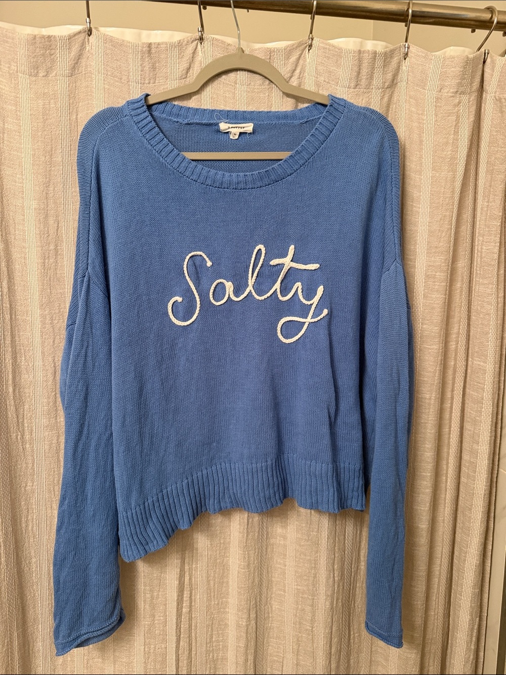 Z-supply Salty Embroidered Blue Women's Sweater